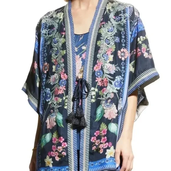 Johnny Was Leia silk HEAVILY EMBROIDERED Kimono NWT (extremely oversized)